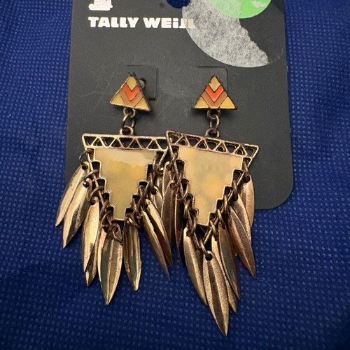 Hippie earrings new multicolored and gold