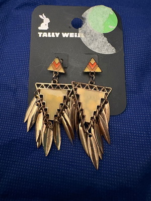 Hippie earrings new multicolored and gold