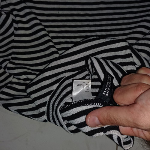H&M striped long-sleeve shirt like new, size L, black and white