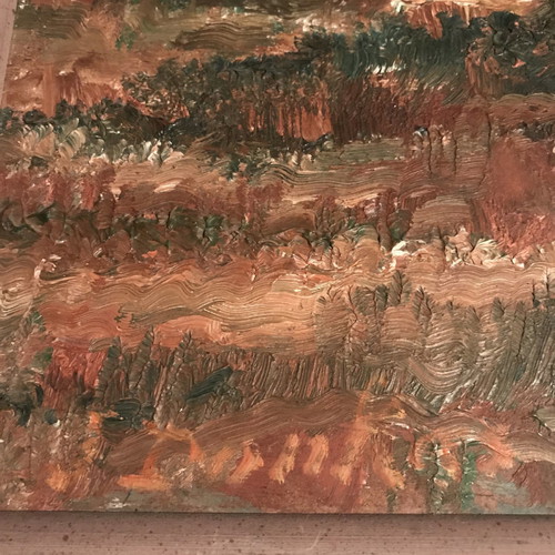Oil painting used 60x60 on hardboard signed
