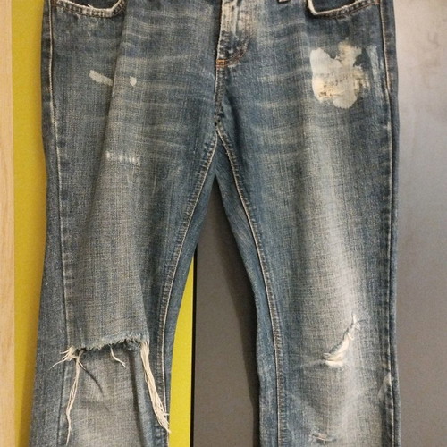 Meltin'Pot women's jeans used with factory distress bootcat W27L34