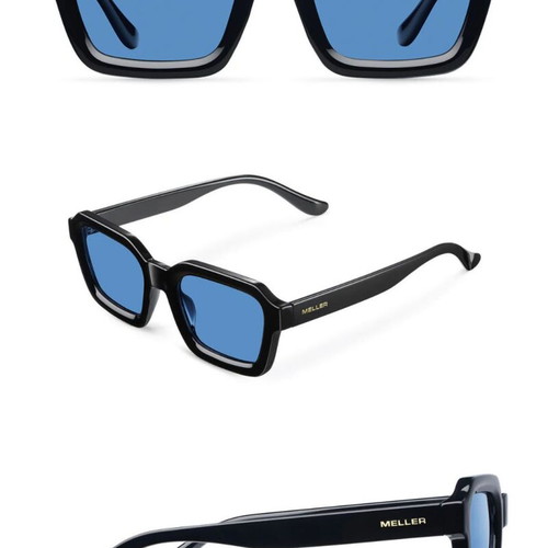 Meller HAMER sunglasses new with black frame and blue polarized lenses