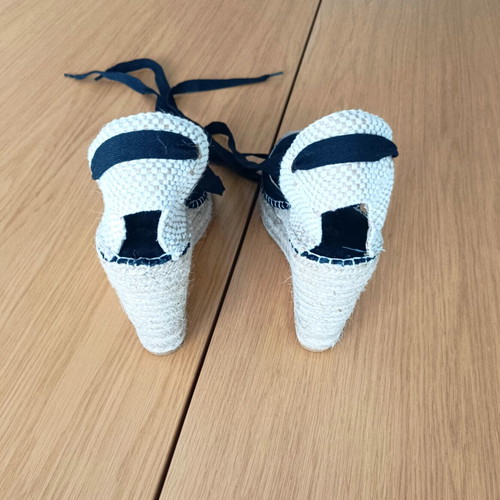 Macarena Alba50-GR Women's Espadrille Platforms Size 38 New