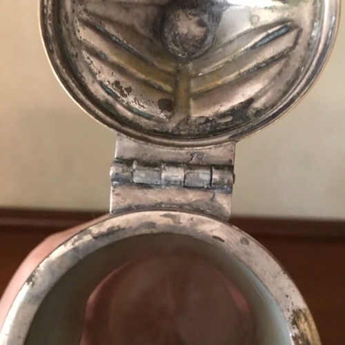 Art Nouveau carafe used with crystal and metal details