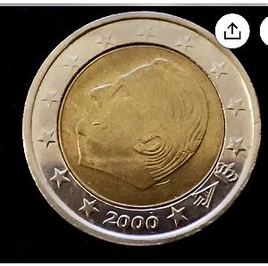 Κέρμα 2 ευρώ Βέλγιο ALBERT II 2000 σπανιο