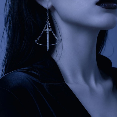 Crossbow earrings stainless steel made to order, medieval style