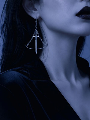 Crossbow earrings stainless steel made to order, medieval style