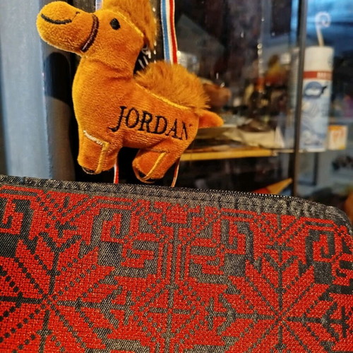 Handmade wallet new with red embroidery from Jordan