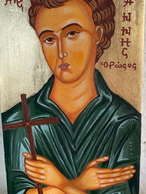 Saint John the Russian icon painting new 15x20 cm