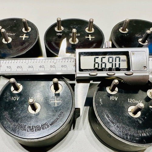 Vintage analog measuring instruments VOLT Sangamo Weston LTD used, pack of 5