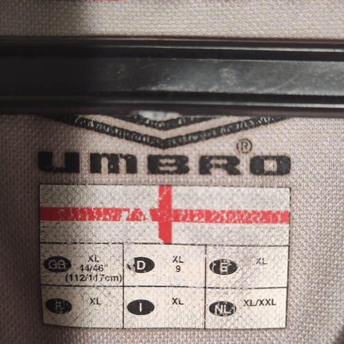 Umbro England FA Premier Pro vintage training jersey, grey-red, men's XL 44/46