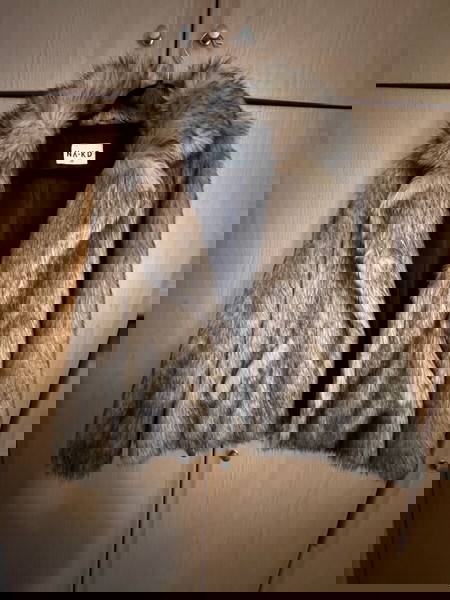 faux fur μπεζ καφέ