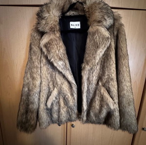 faux fur μπεζ καφέ