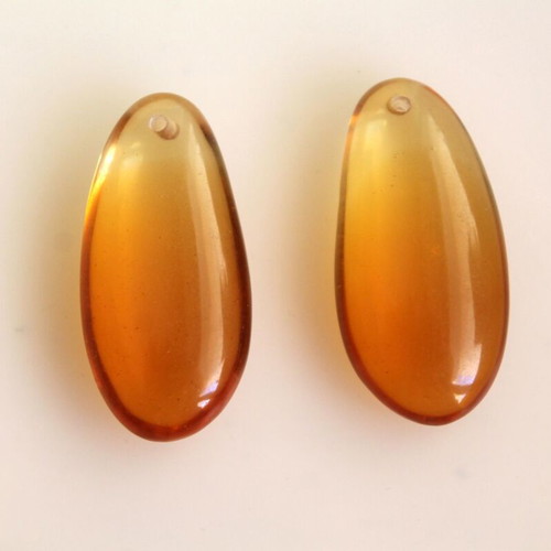Resin focal bead set of 2 for jewelry making 39x19mm