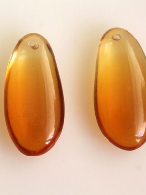 Resin focal bead set of 2 for jewelry making 39x19mm
