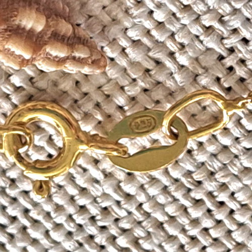 925 Silver Gold-Plated Necklace with Coral Starfish, Solar Tide Collection