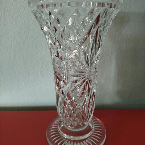 Bohemian Crystal Vase 24cm height like new