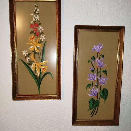 Handmade embroidered frames new, dimensions 40x20cm