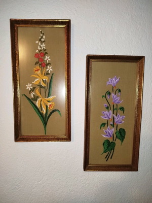 Handmade embroidered frames new, dimensions 40x20cm