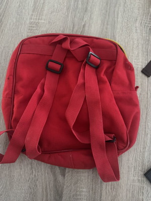 Children's backpack used, red color