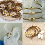 Martyrika bracelets new, pack of 50 with suede leather gold bronze color