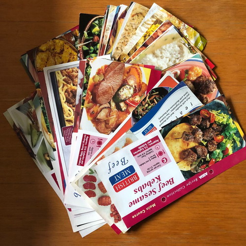 90s Recipe Cards and Leaflets used, English