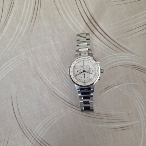IWC GST Chronograph IW370713 watch like new, stainless steel, silver dial