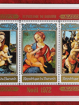 Γραμματόσημα Χριστούγεννα 1972 Μπουρούντι, καινούργια, πίνακες ζωγραφικής