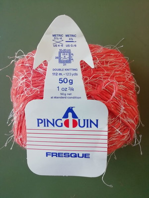 Fresque Pinguin cotton knitting yarn new, orange color