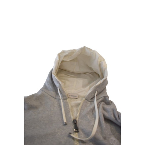 Moncler Maglia Cardigan metallic silver hoodie, size L