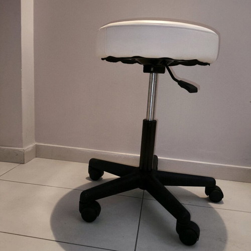 Gas Lift Beauty Stool used, white color