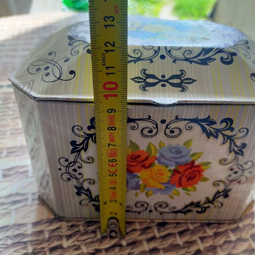 Metal box with flowers