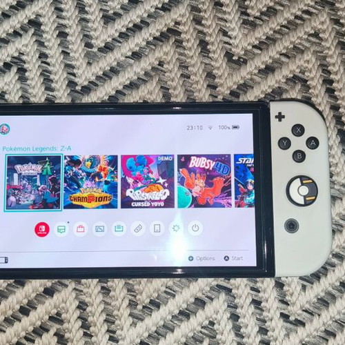 Nintendo Switch OLED White 2024 used with Splatoon 3 and extras