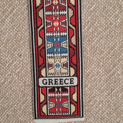 Fabric bookmark with ethnic Kefalonia designs like new