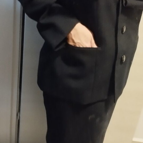 Women's black wool suit set with shirt