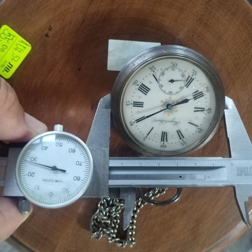 Regulator pocket watch silver like new, men's