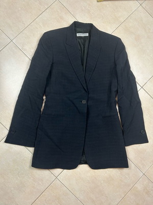 Vintage Emporio Armani women's jacket black used, 90s wool with silk