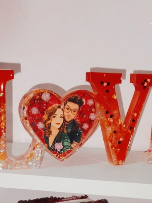 Love decorative handmade resin art new