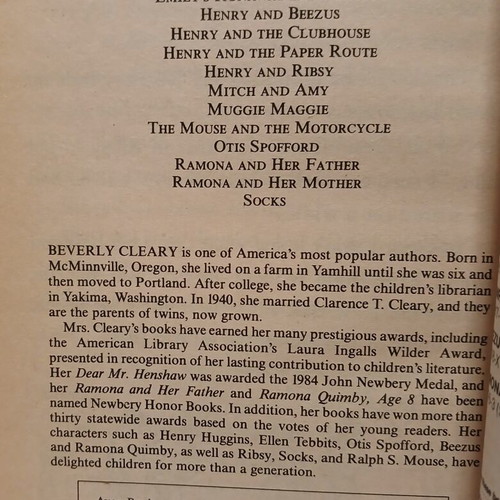 Henry Huggins book by Beverly Cleary, Avon Camelot 1978, English