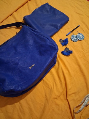 KEM shoulder bag fashion set with 4 accessories, blue