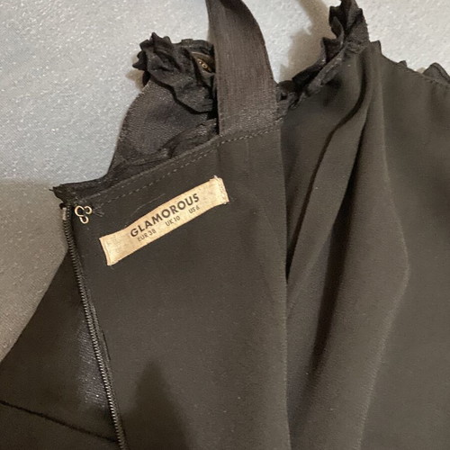 Glamorous black midi dress with open back and side slits