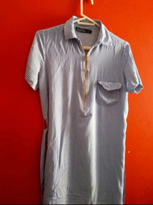 Benissimo striped beach shirt like new, size M, white and blue