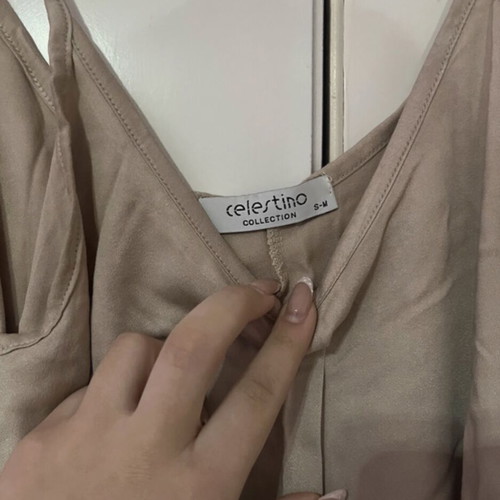 Celestino airy strap blouse like new, size S-M, beige