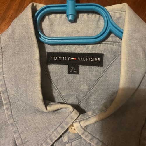Tommy Hilfiger vintage shirt XL used, blue, 100% cotton