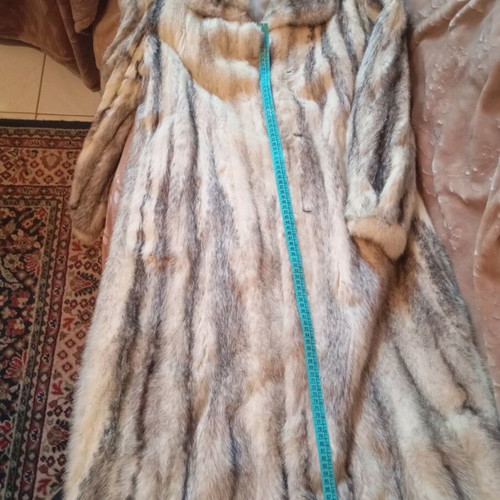 Vintage natural fur like new, gray and beige