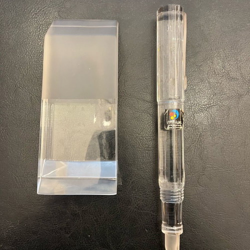 Crystal press paper weights new, eraser and pen imitation