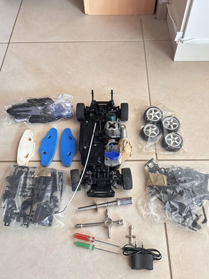Tamiya petrol-powered RC car set with three different bodies