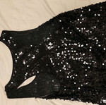 DKNY top with sequins and sporty back like new, black