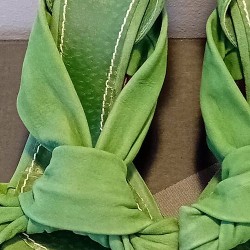 Zara leather wedge platforms 36 green suede like new