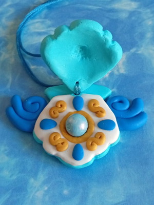 Mermaid Melody Pichi Pichi Pitch Hanon necklace, handmade clay